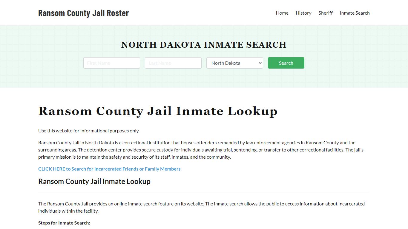 Ransom County Jail Roster Lookup, ND, Inmate Search