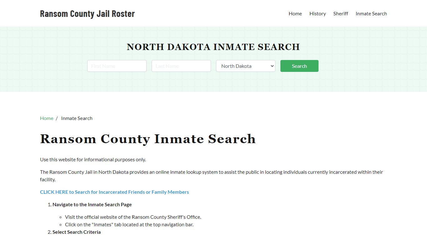 Ransom County, ND Detainee Lookup